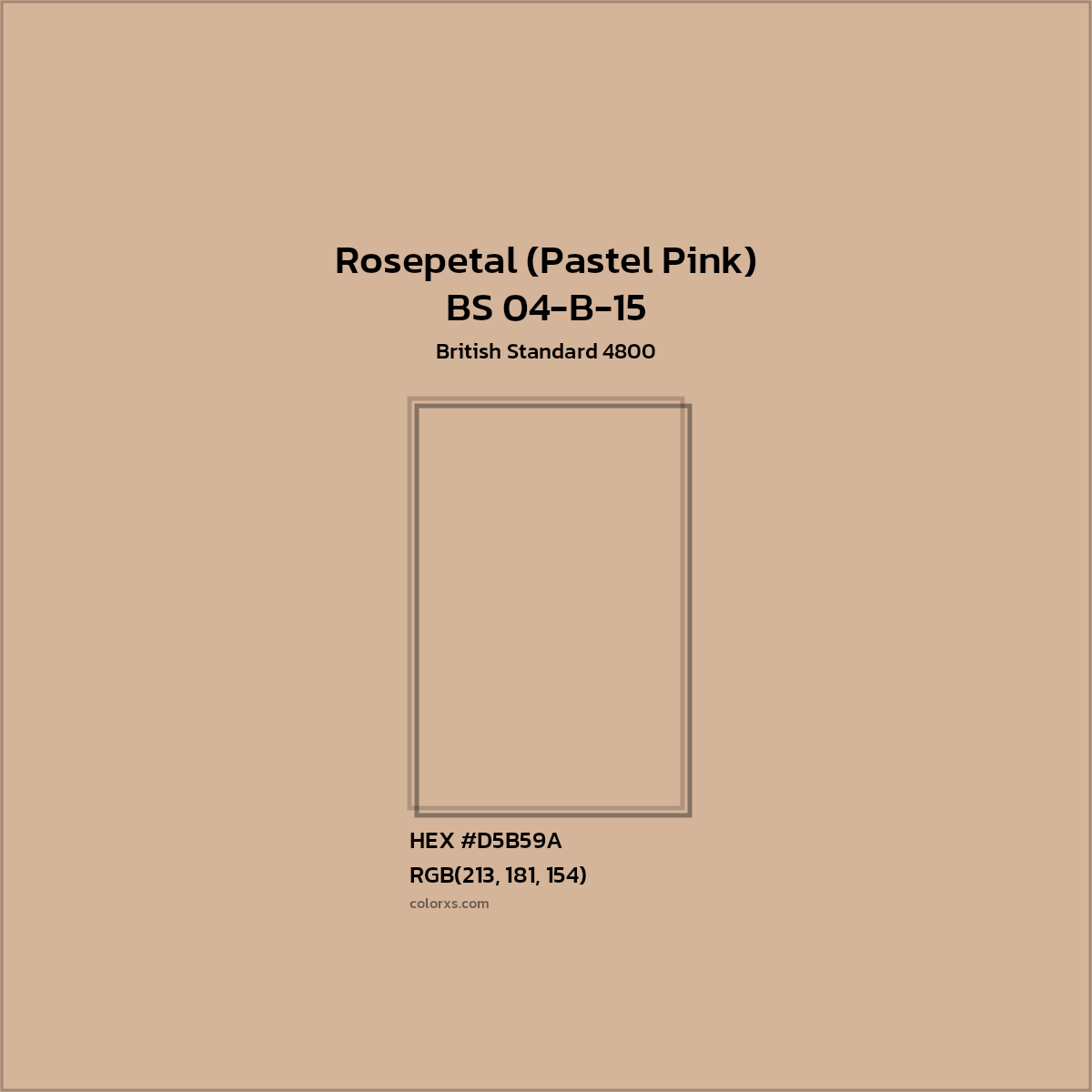 #D5B59A BS 04-B-15 - Rosepetal (Pastel Pink) CMS British Standard 4800 - Color codes and meaning | Matching colors and paints