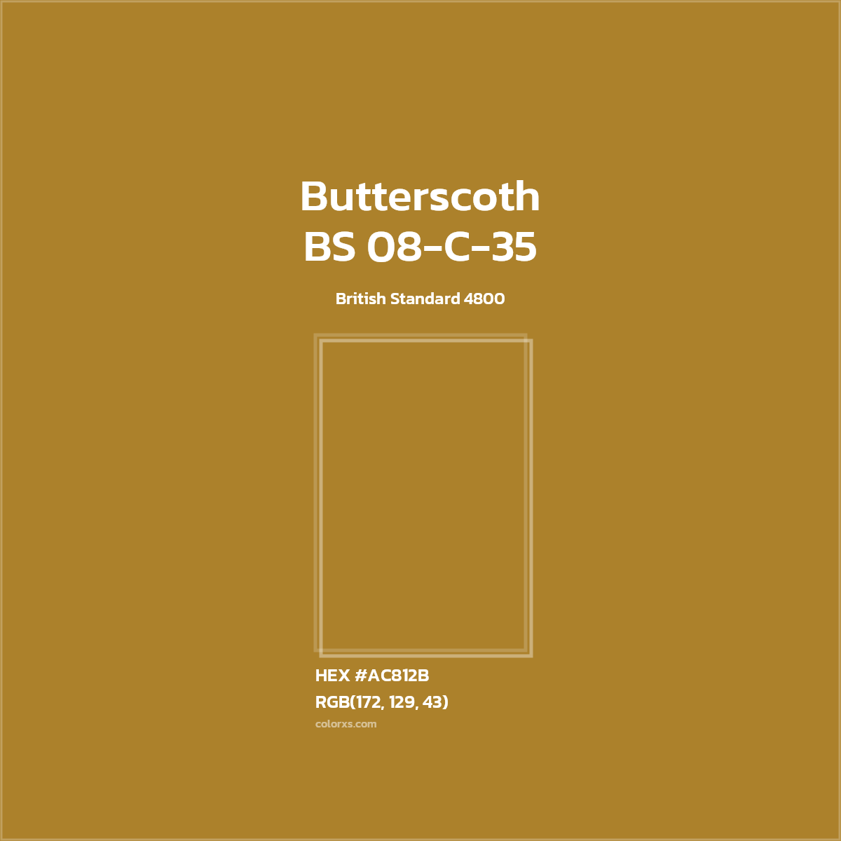 #AC812B BS 08-C-35 - Butterscoth CMS British Standard 4800 - Color codes and meaning | Matching colors and paints