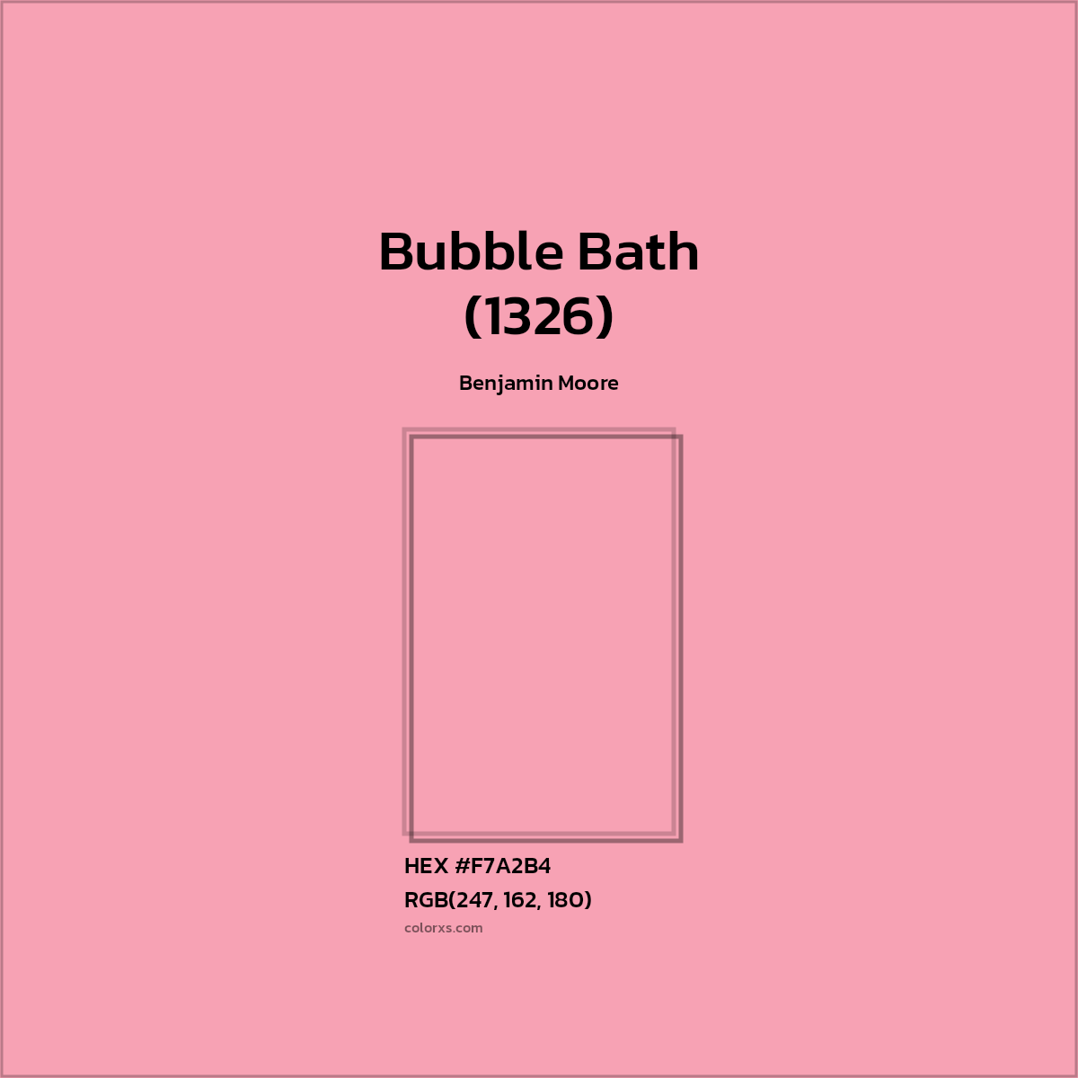 #F7A2B4 Bubble Bath (1326) Paint Benjamin Moore - Color codes and meaning | Matching colors and paints