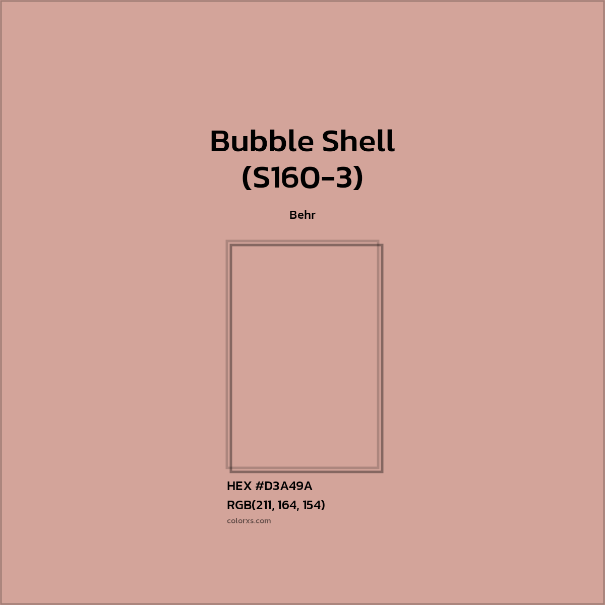 #D3A49A Bubble Shell (S160-3) Paint Behr - Color codes and meaning | Matching colors and paints