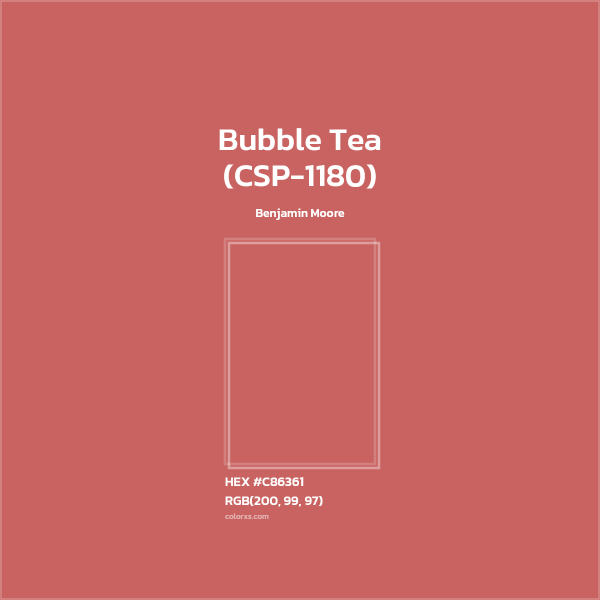 #C86361 Bubble Tea (CSP-1180) Paint Benjamin Moore - Color codes and meaning | Matching colors and paints