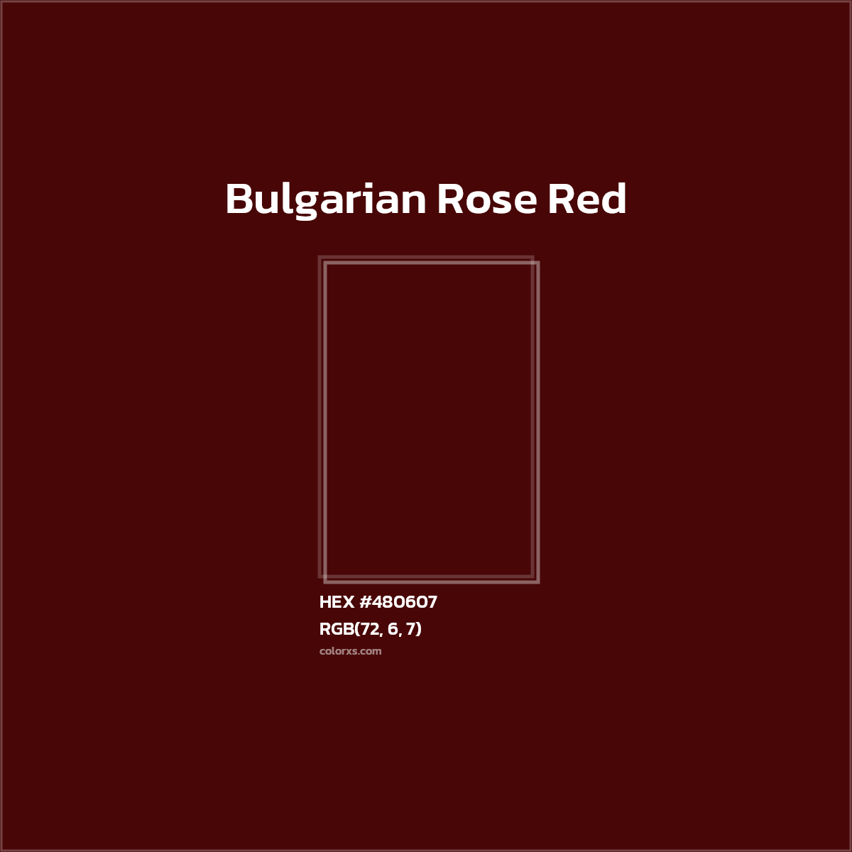 #480607 Bulgarian Rose Red Color  - Color codes and meaning | Matching colors and paints