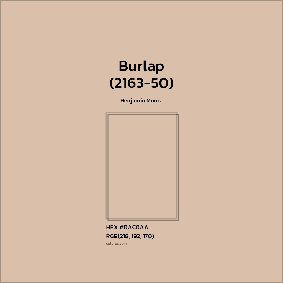 #DAC0AA Burlap (2163-50) Paint Benjamin Moore - Color codes and meaning | Matching colors and paints