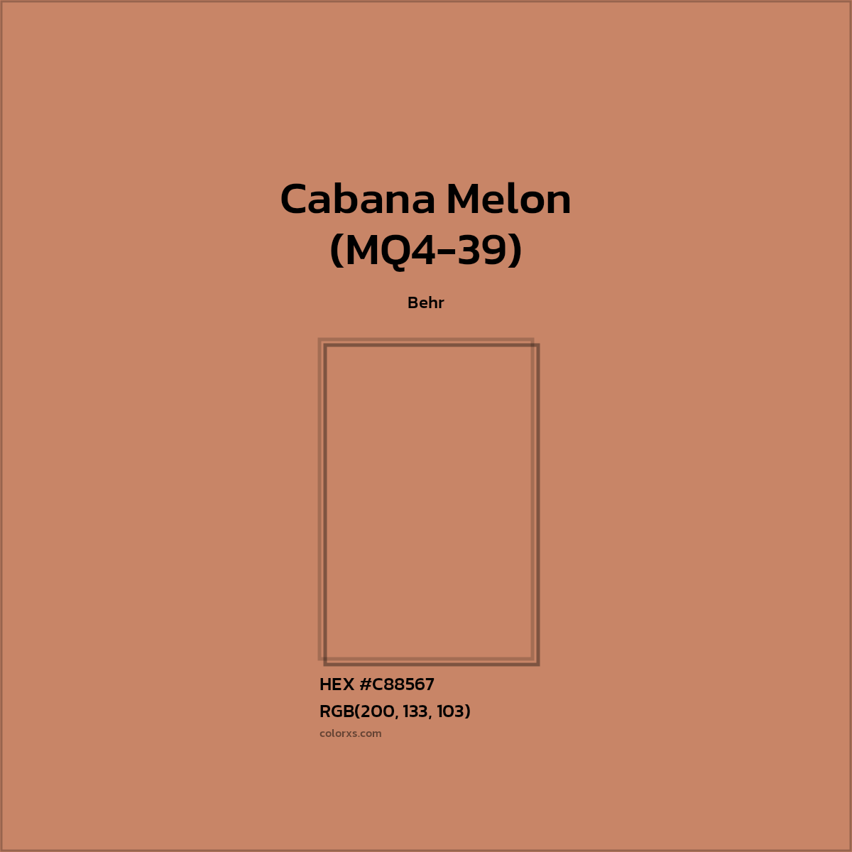 #C88567 Cabana Melon (MQ4-39) Paint Behr - Color codes and meaning | Matching colors and paints