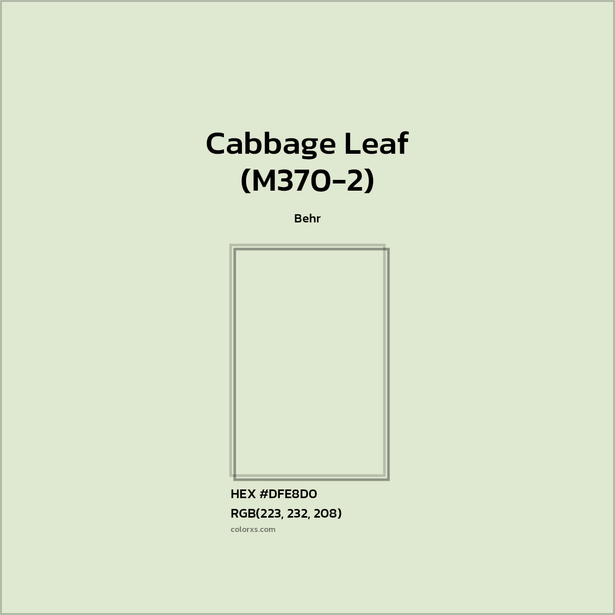 #DFE8D0 Cabbage Leaf (M370-2) Paint Behr - Color codes and meaning | Matching colors and paints