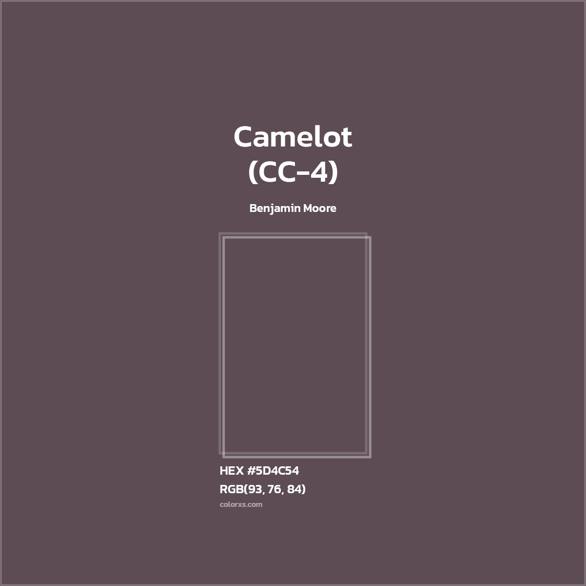 #5D4C54 Camelot (CC-4) Paint Benjamin Moore - Color codes and meaning | Matching colors and paints