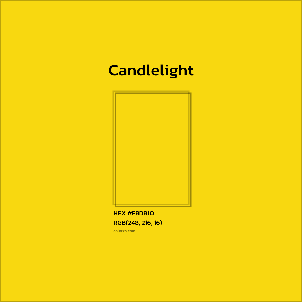 #F8D810 Candlelight Other  - Color codes and meaning | Matching colors and paints