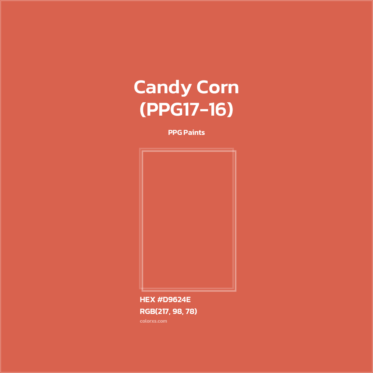 #D9624E Candy Corn (PPG17-16) Paint PPG Paints - Color codes and meaning | Matching colors and paints