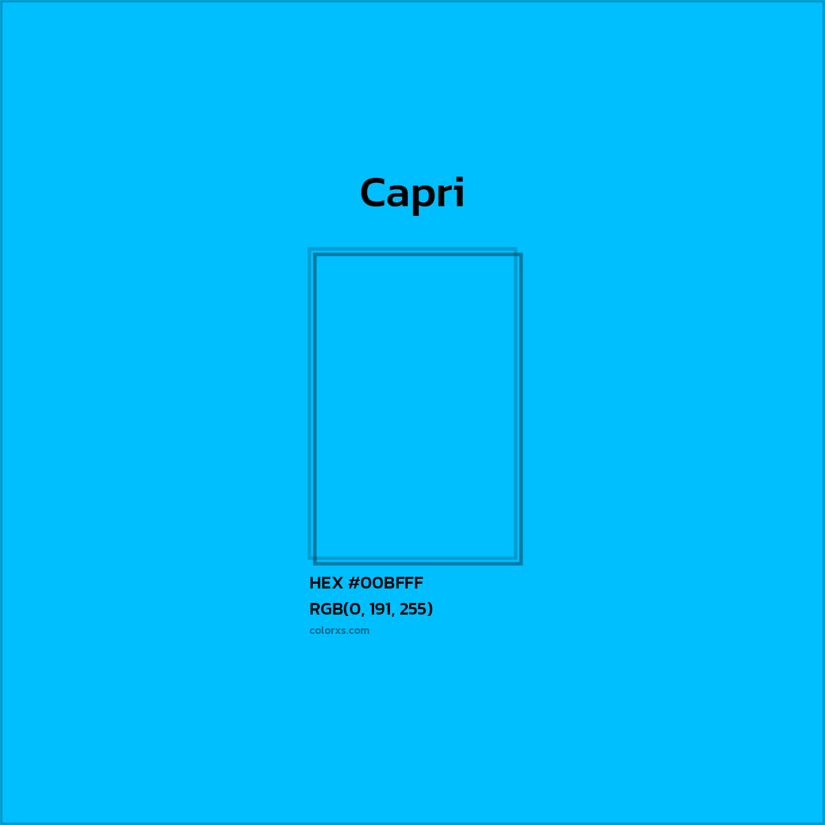 #00BFFF Capri Color  - Color codes and meaning | Matching colors and paints