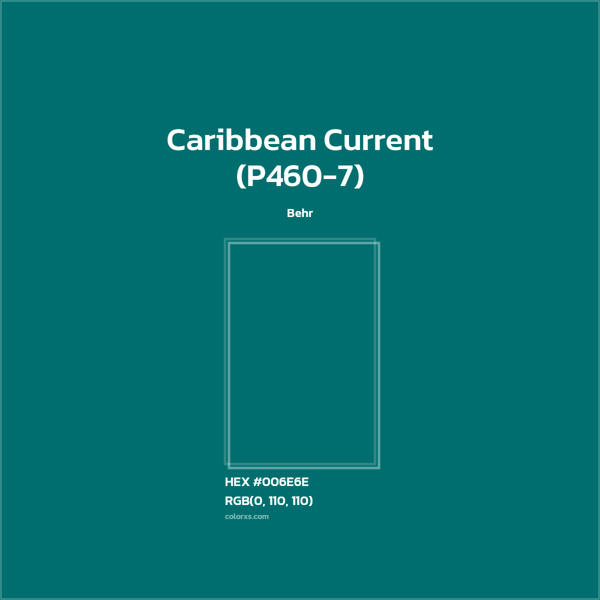 #006E6E Caribbean Current (P460-7) Paint Behr - Color codes and meaning | Matching colors and paints
