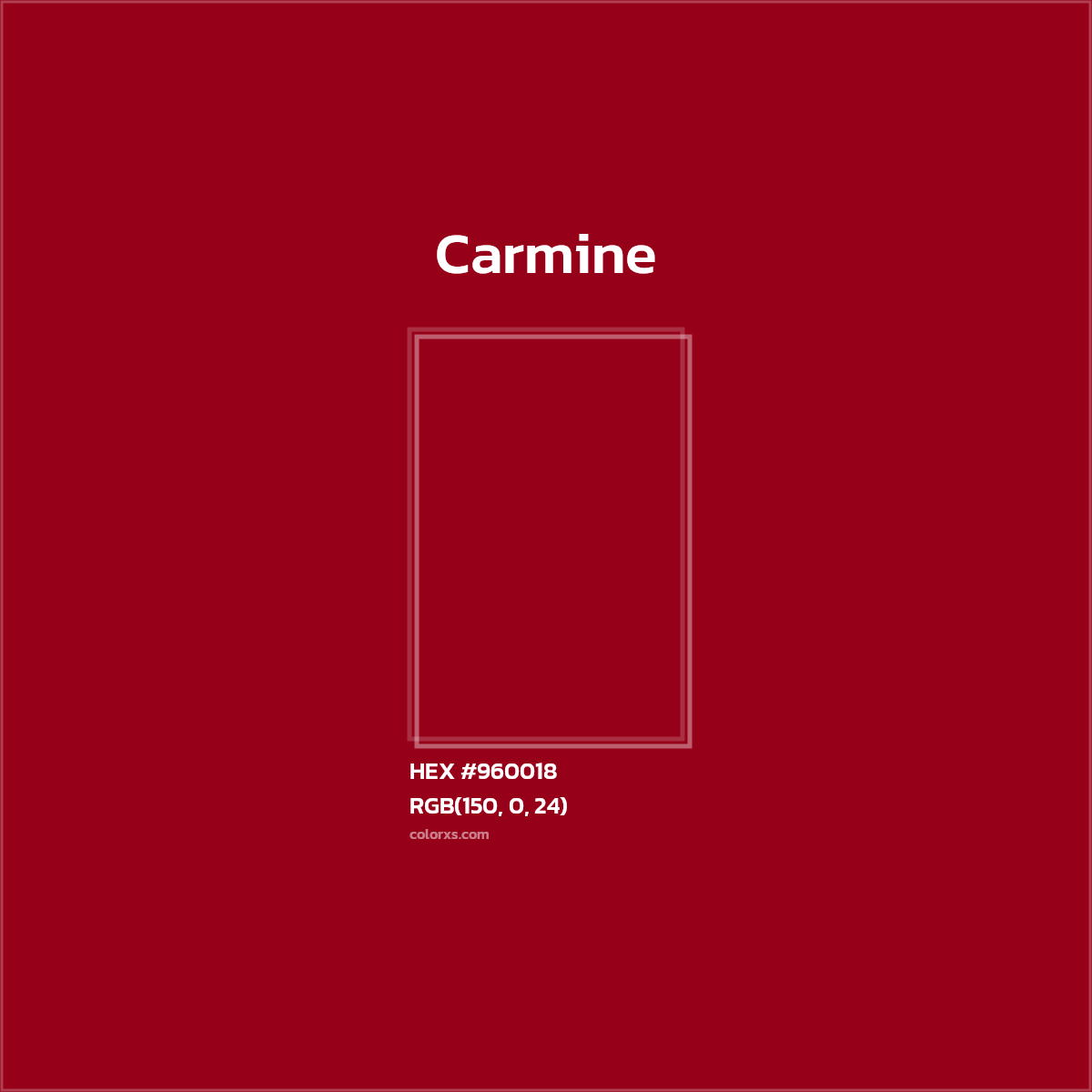 #960018 Carmine Color  - Color codes and meaning | Matching colors and paints