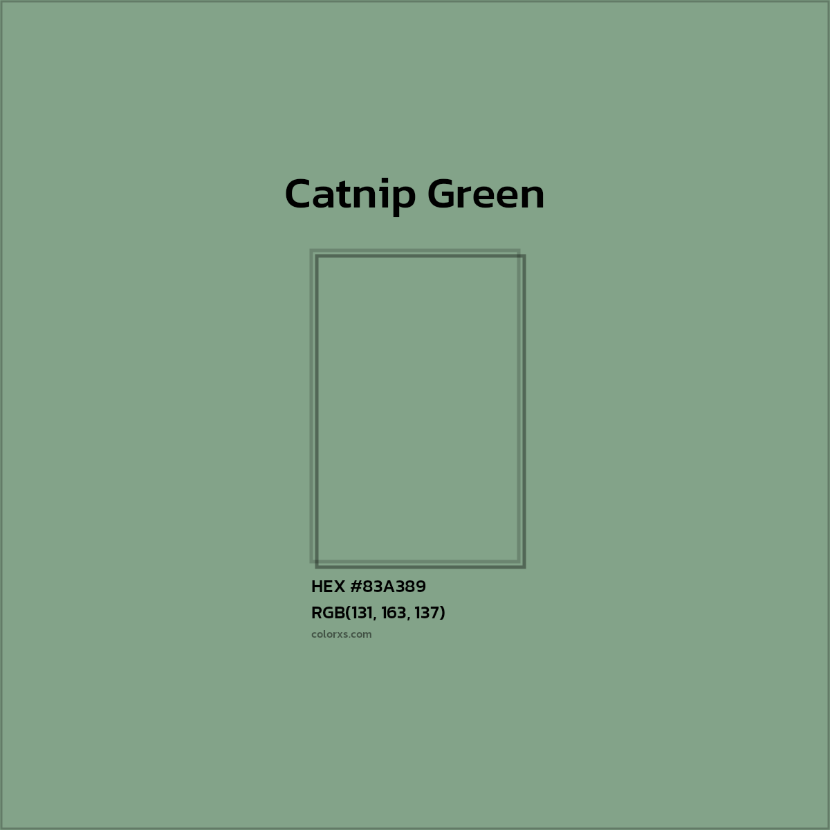 #83A389 Catnip Green Color  - Color codes and meaning | Matching colors and paints