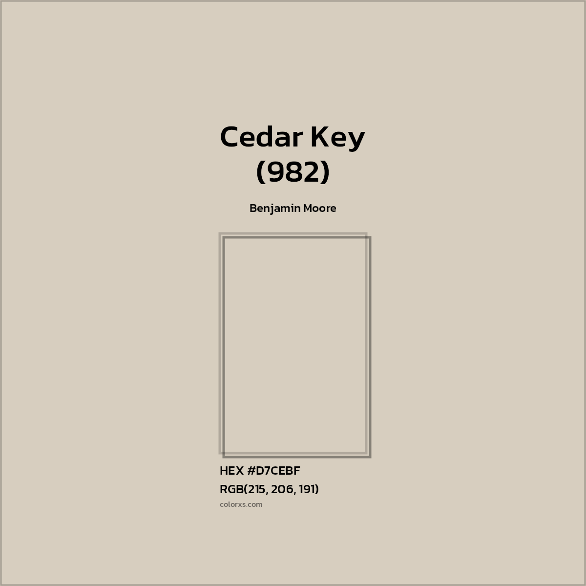 #D7CEBF Cedar Key (982) Paint Benjamin Moore - Color codes and meaning | Matching colors and paints