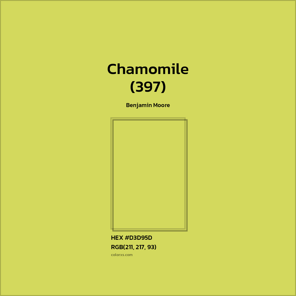 #D3D95D Chamomile (397) Paint Benjamin Moore - Color codes and meaning | Matching colors and paints