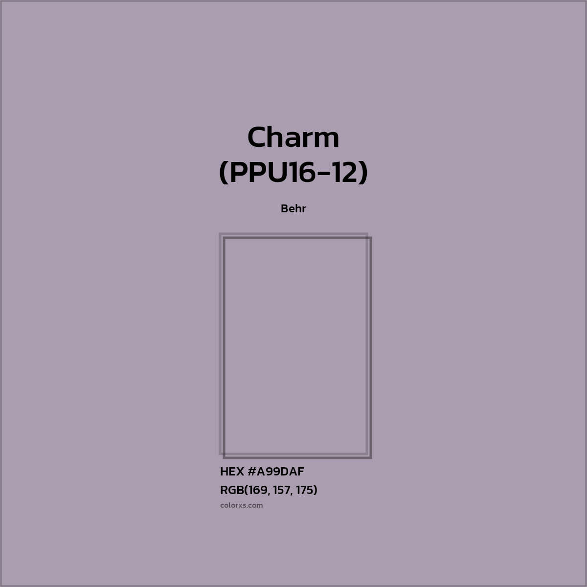 #A99DAF Charm (PPU16-12) Paint Behr - Color codes and meaning | Matching colors and paints