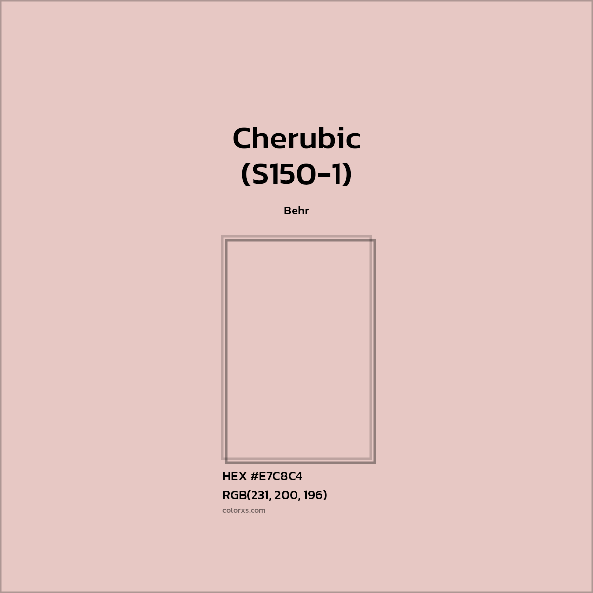 #E7C8C4 Cherubic (S150-1) Paint Behr - Color codes and meaning | Matching colors and paints