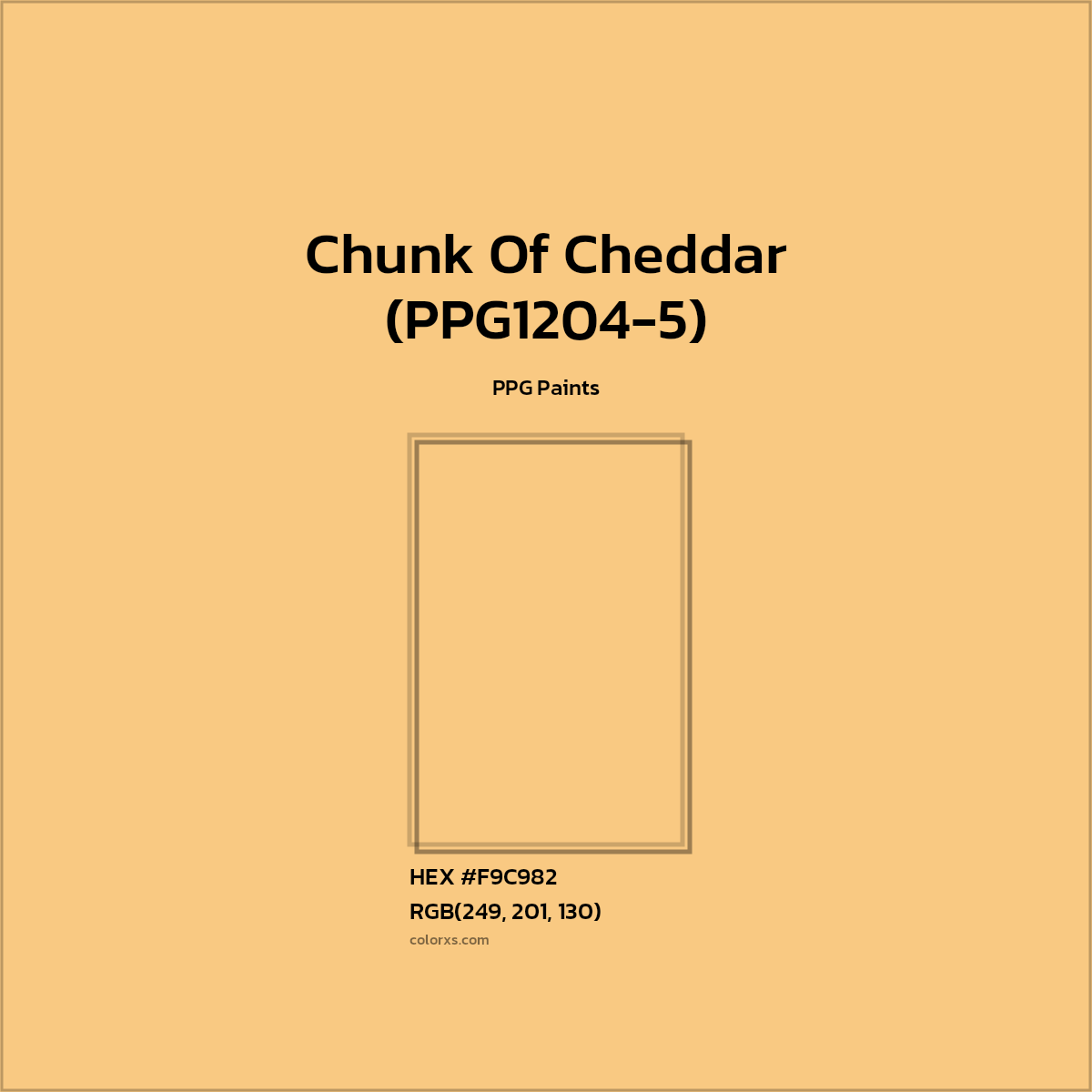 #F9C982 Chunk Of Cheddar (PPG1204-5) Paint PPG Paints - Color codes and meaning | Matching colors and paints
