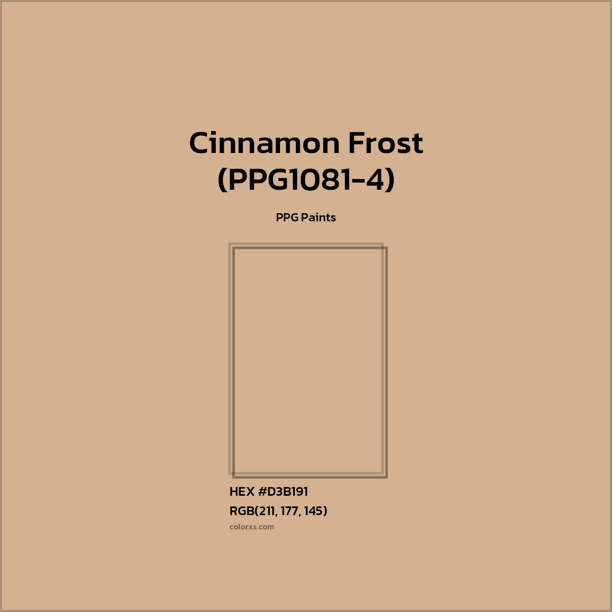 #D3B191 Cinnamon Frost (PPG1081-4) Paint PPG Paints - Color codes and meaning | Matching colors and paints