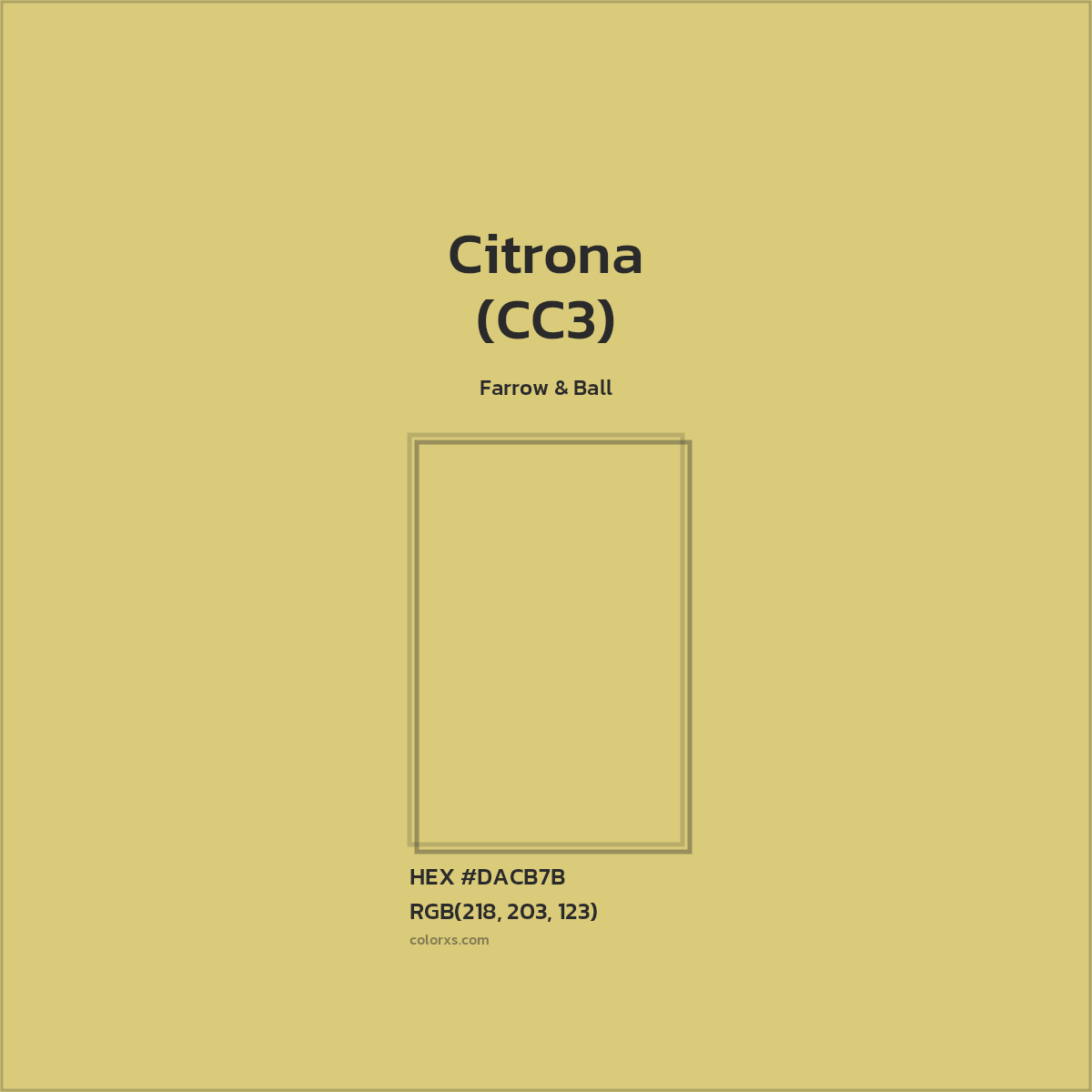 #DACB7B Citrona (CC3) Paint Farrow & Ball - Color codes and meaning | Matching colors and paints