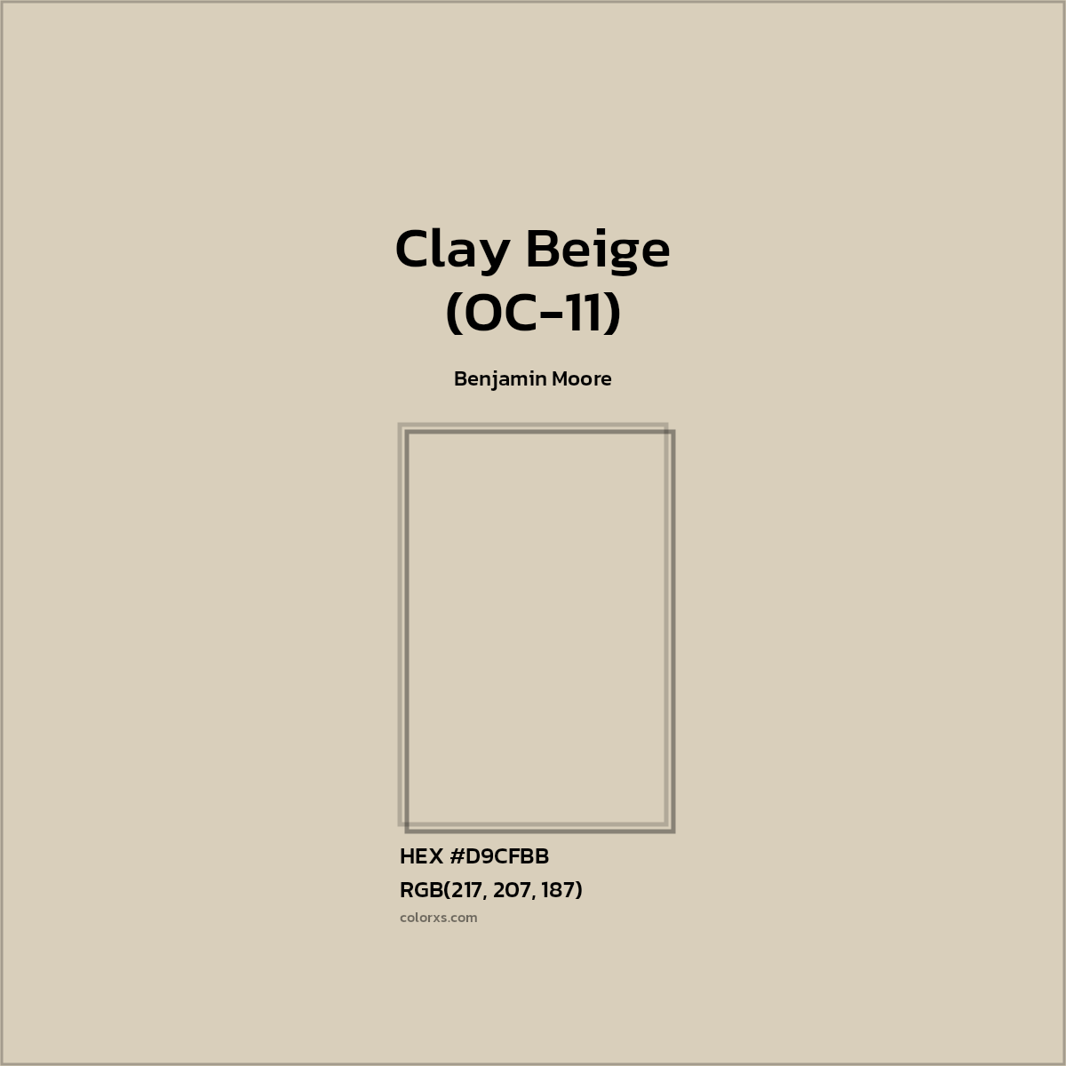 #D9CFBB Clay Beige (OC-11) Paint Benjamin Moore - Color codes and meaning | Matching colors and paints