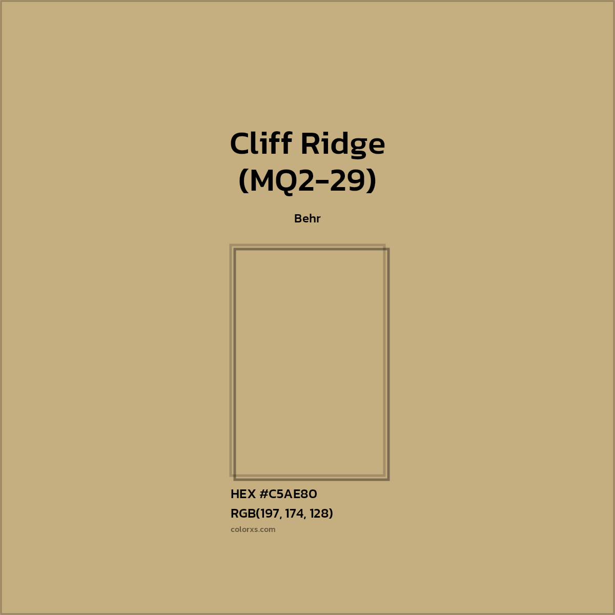 #C5AE80 Cliff Ridge (MQ2-29) Paint Behr - Color codes and meaning | Matching colors and paints