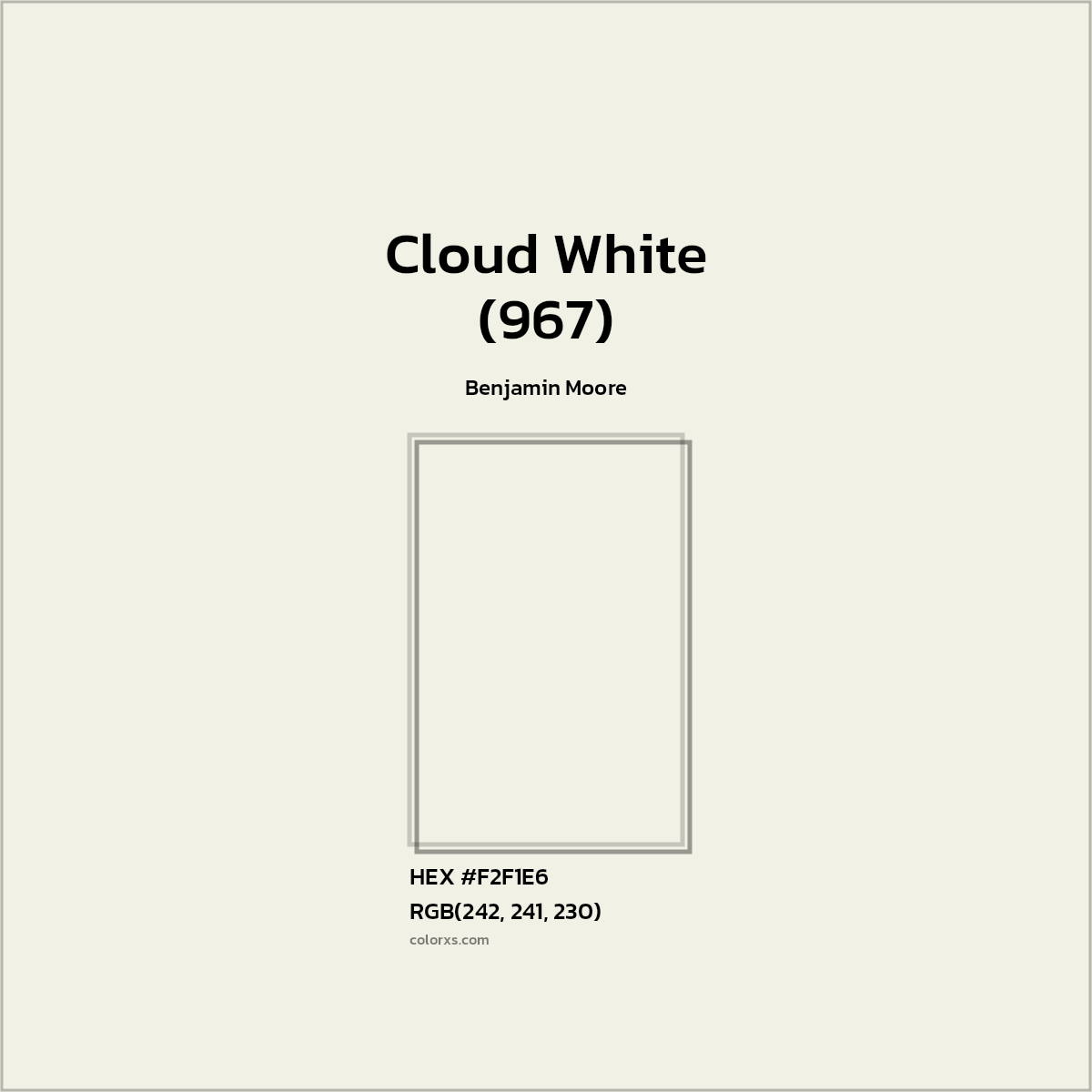 #F2F1E6 Cloud White (967) Paint Benjamin Moore - Color codes and meaning | Matching colors and paints