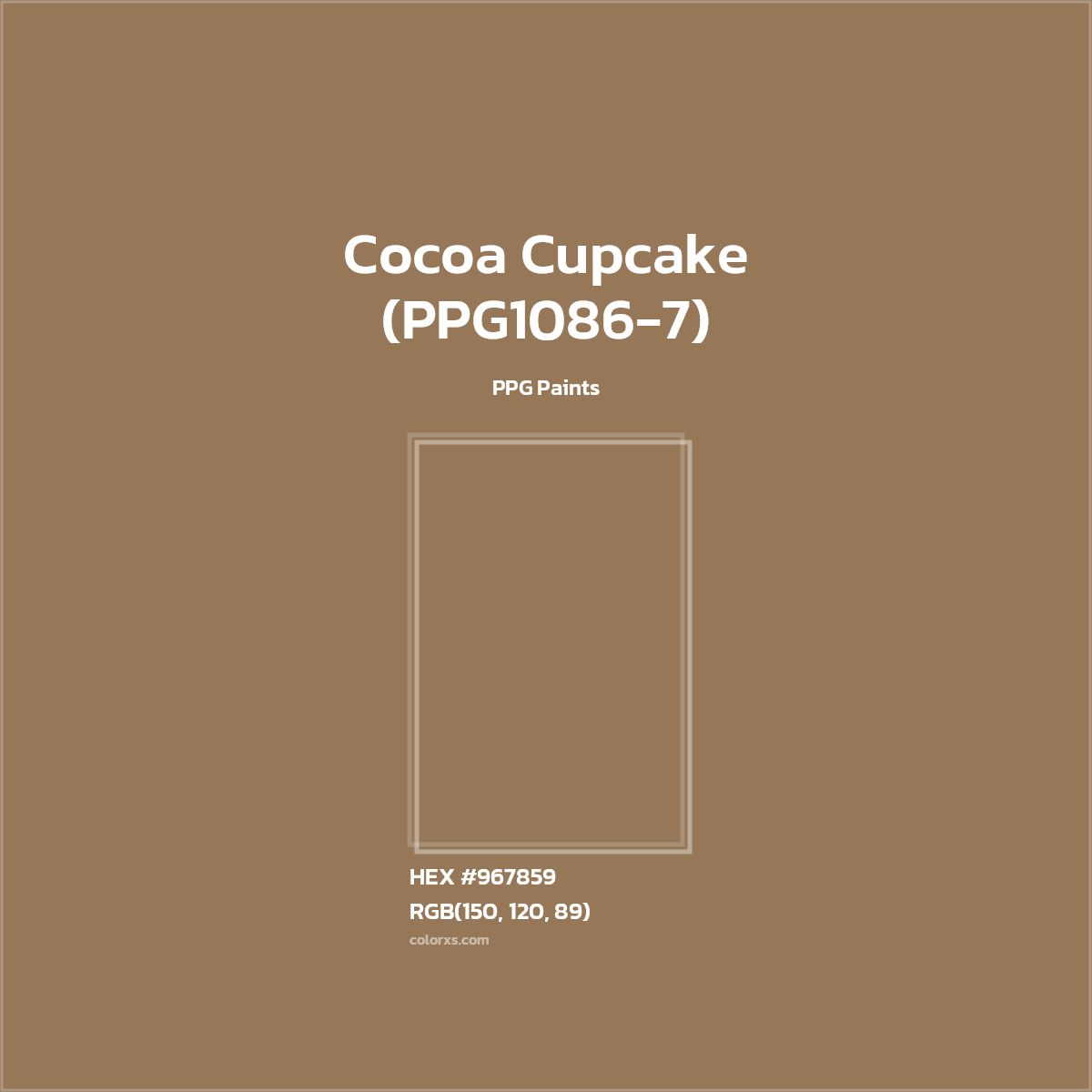 #967859 Cocoa Cupcake (PPG1086-7) Paint PPG Paints - Color codes and meaning | Matching colors and paints