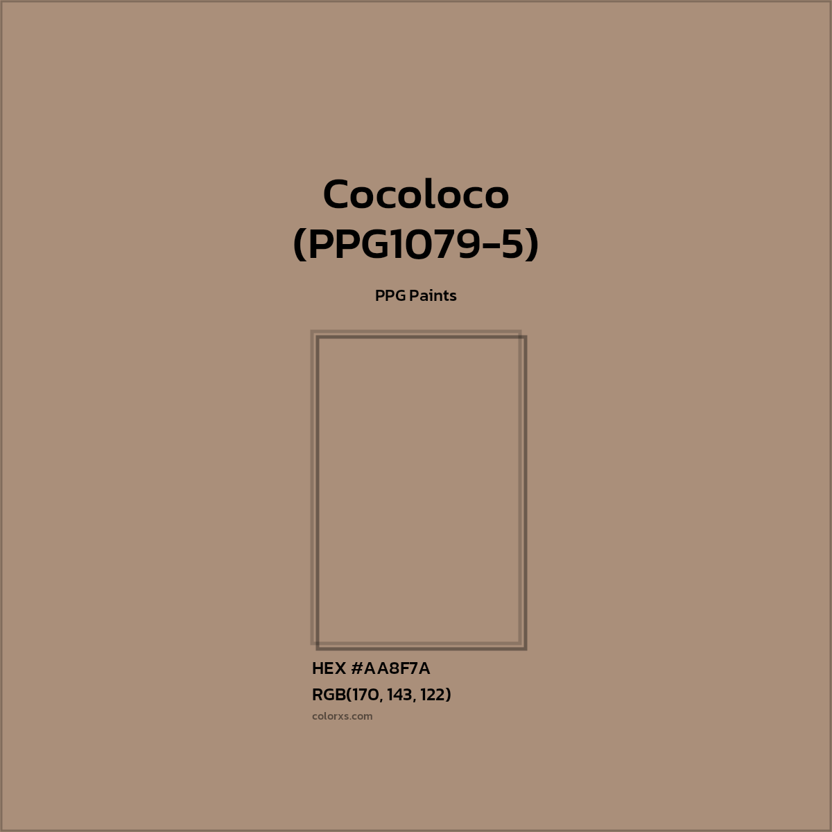 #AA8F7A Cocoloco (PPG1079-5) Paint PPG Paints - Color codes and meaning | Matching colors and paints
