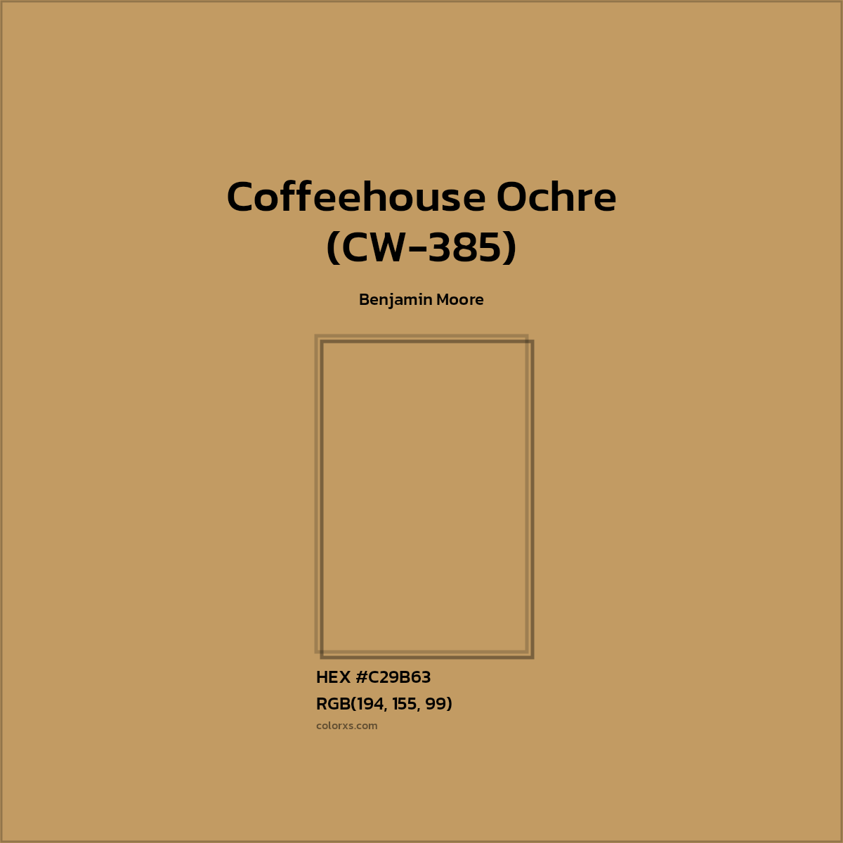 #C29B63 Coffeehouse Ochre (CW-385) Paint Benjamin Moore - Color codes and meaning | Matching colors and paints