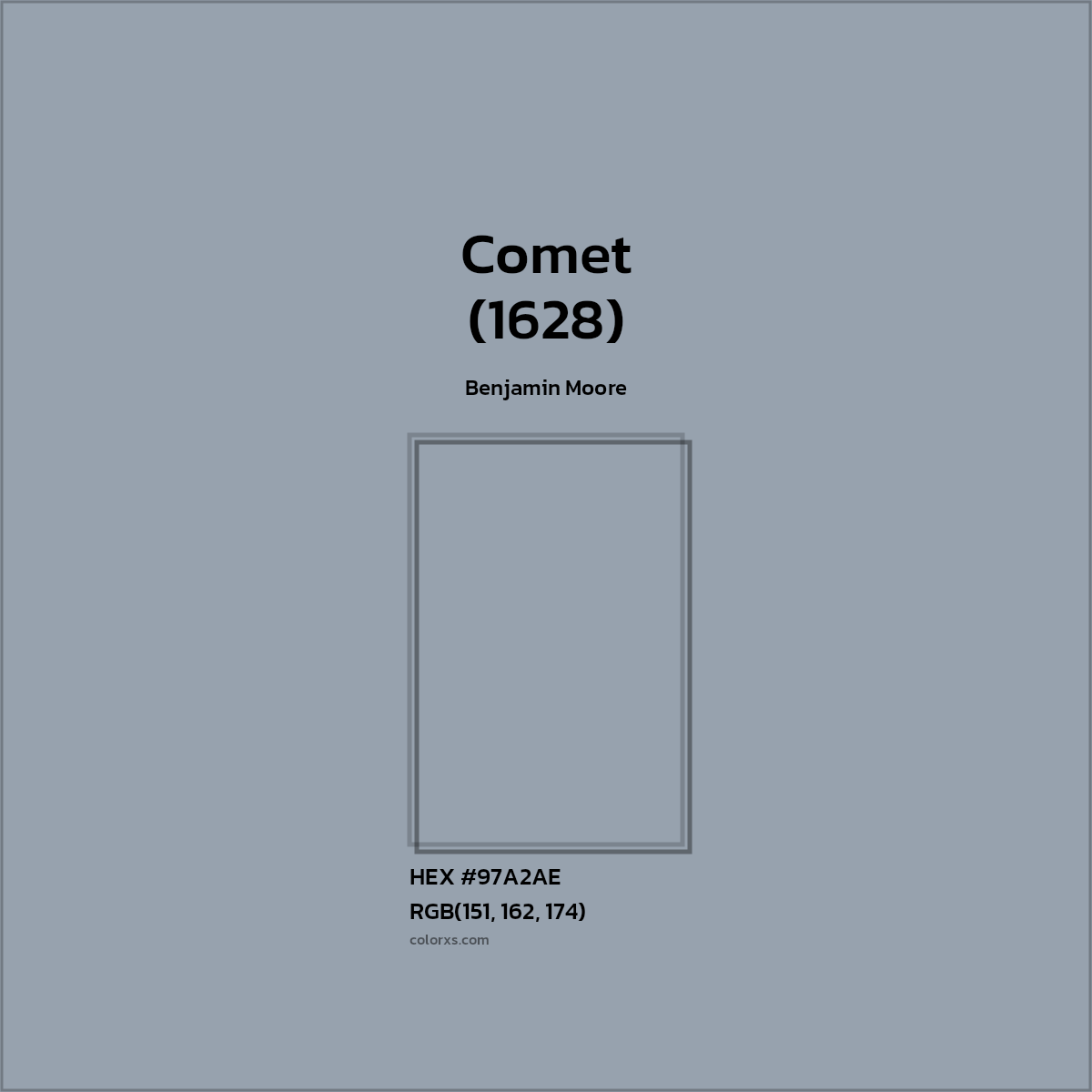 #97A2AE Comet (1628) Paint Benjamin Moore - Color codes and meaning | Matching colors and paints