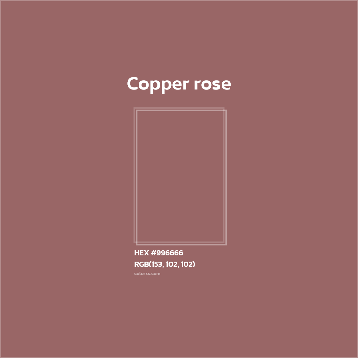 #996666 Copper rose Color  - Color codes and meaning | Matching colors and paints