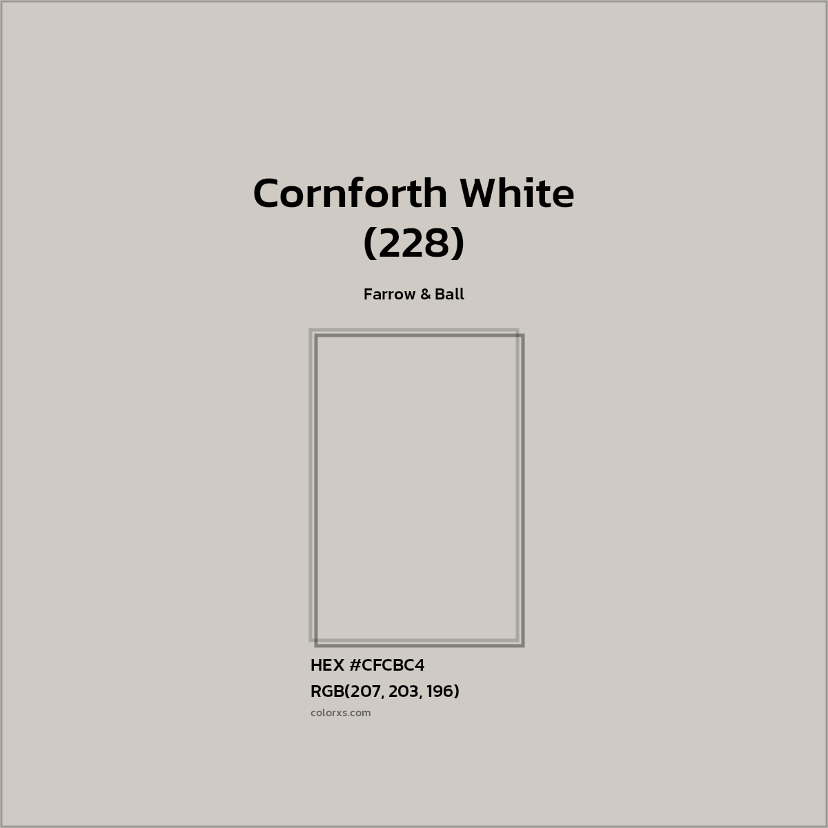 #CFCBC4 Cornforth White (228) Paint Farrow & Ball - Color codes and meaning | Matching colors and paints