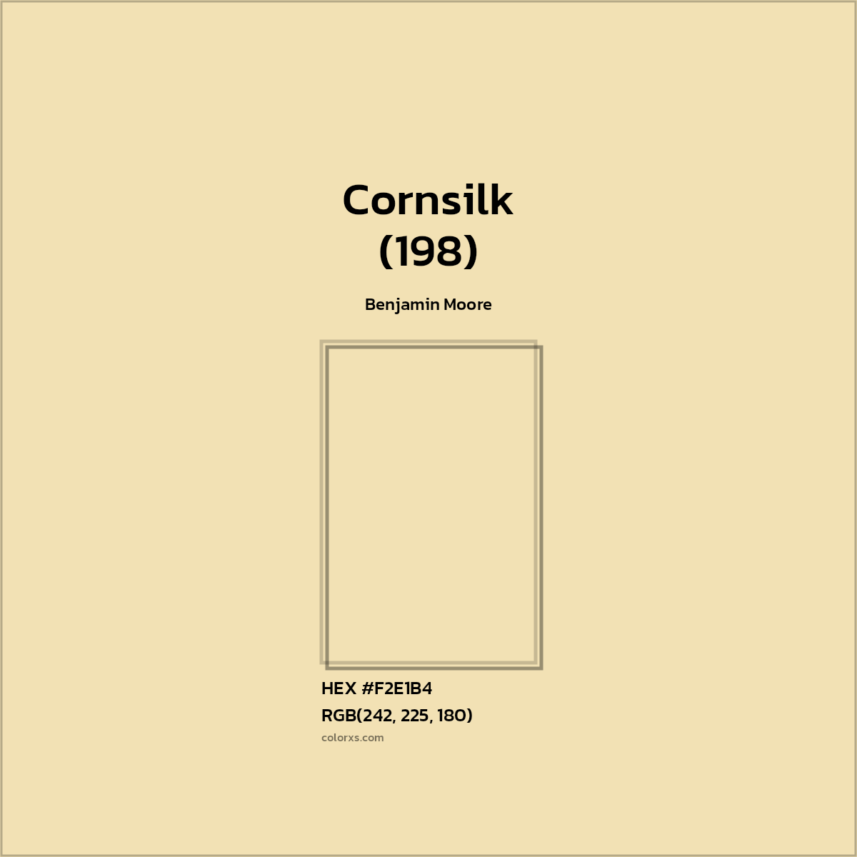 #F2E1B4 Cornsilk (198) Paint Benjamin Moore - Color codes and meaning | Matching colors and paints