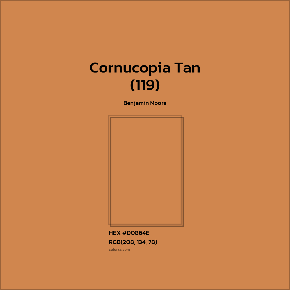 #D0864E Cornucopia Tan (119) Paint Benjamin Moore - Color codes and meaning | Matching colors and paints