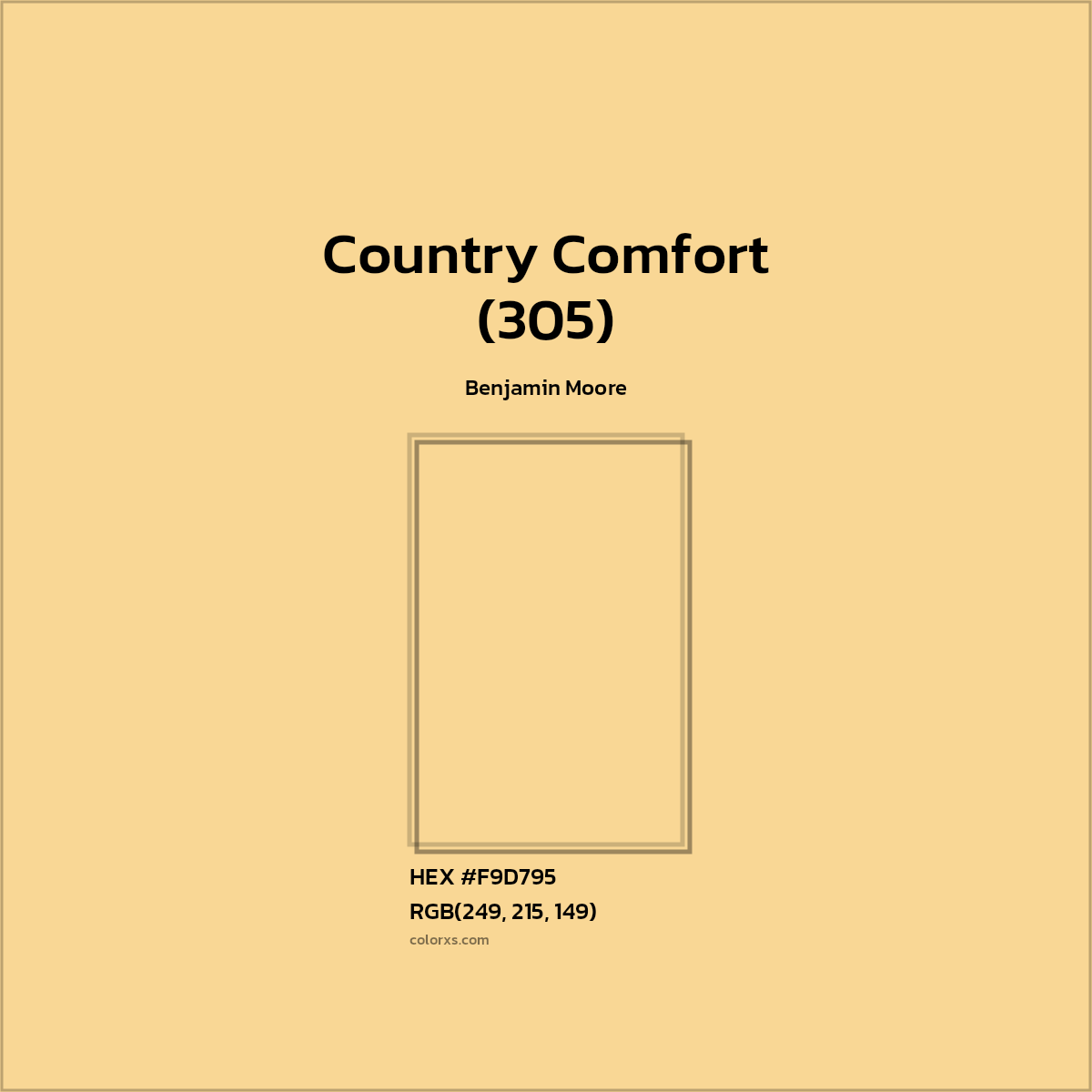 #F9D795 Country Comfort (305) Paint Benjamin Moore - Color codes and meaning | Matching colors and paints