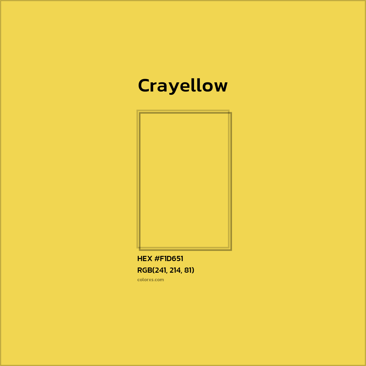 #F1D651 Crayellow Color Crayola Crayons - Color codes and meaning | Matching colors and paints