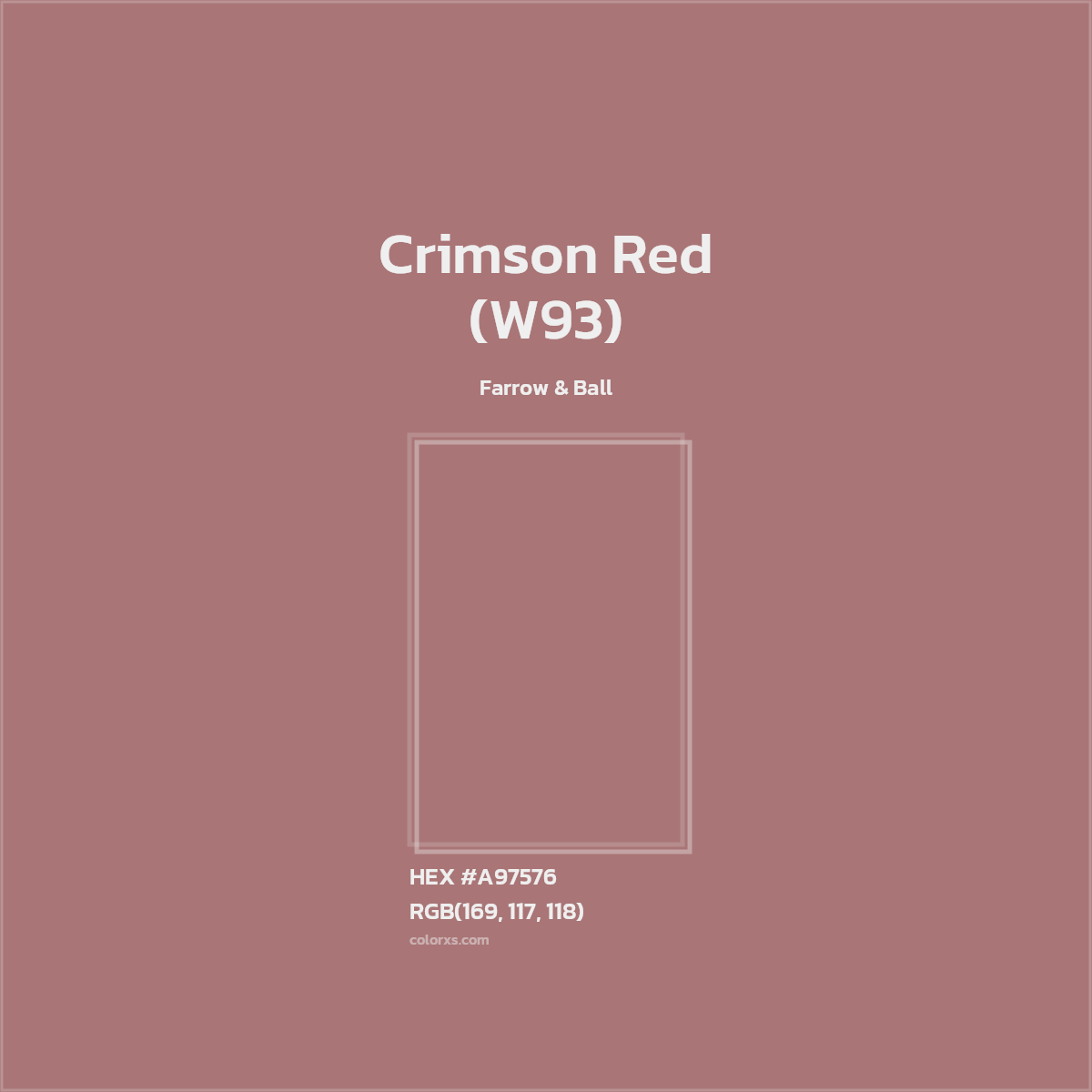 #A97576 Crimson Red (W93) Paint Farrow & Ball - Color codes and meaning | Matching colors and paints