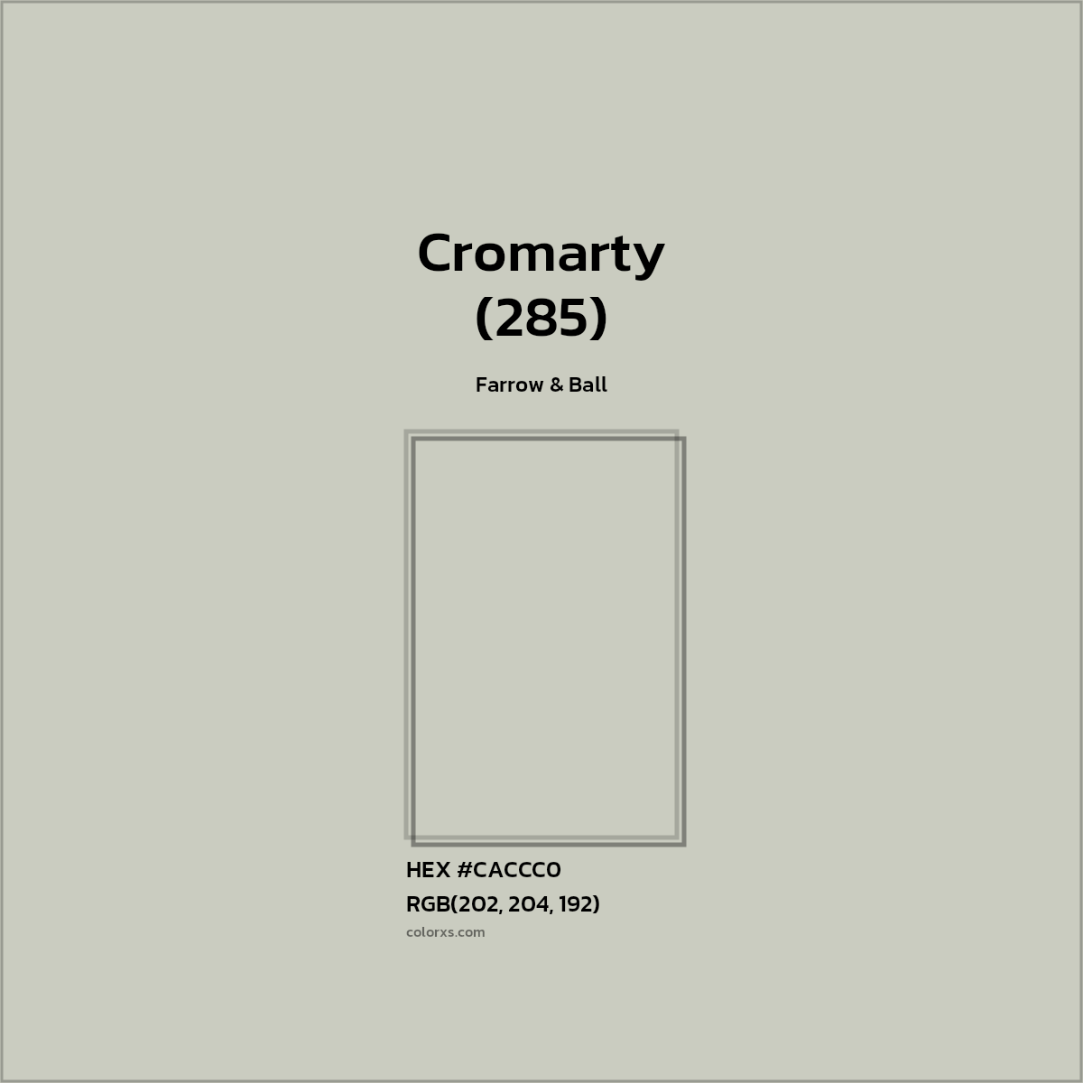 #CACCC0 Cromarty (285) Paint Farrow & Ball - Color codes and meaning | Matching colors and paints