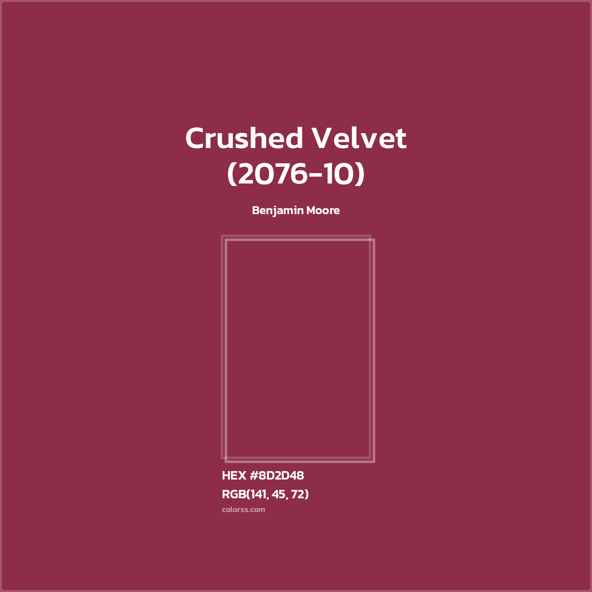 #8D2D48 Crushed Velvet (2076-10) Paint Benjamin Moore - Color codes and meaning | Matching colors and paints