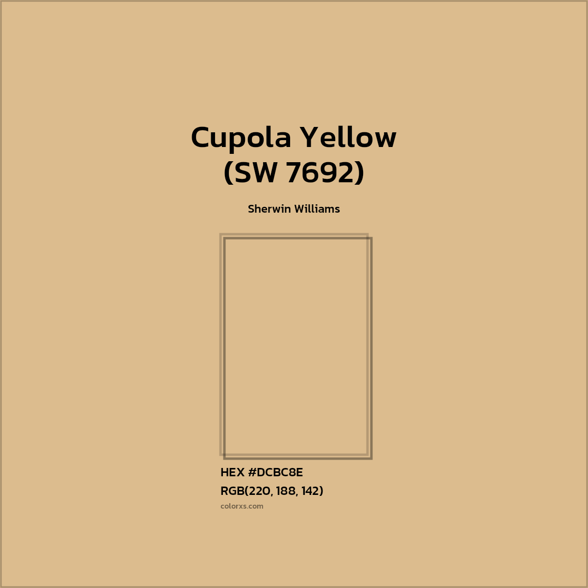 #DCBC8E Cupola Yellow (SW 7692) Paint Sherwin Williams - Color codes and meaning | Matching colors and paints