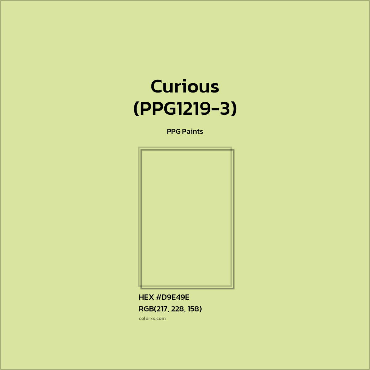 #D9E49E Curious (PPG1219-3) Paint PPG Paints - Color codes and meaning | Matching colors and paints