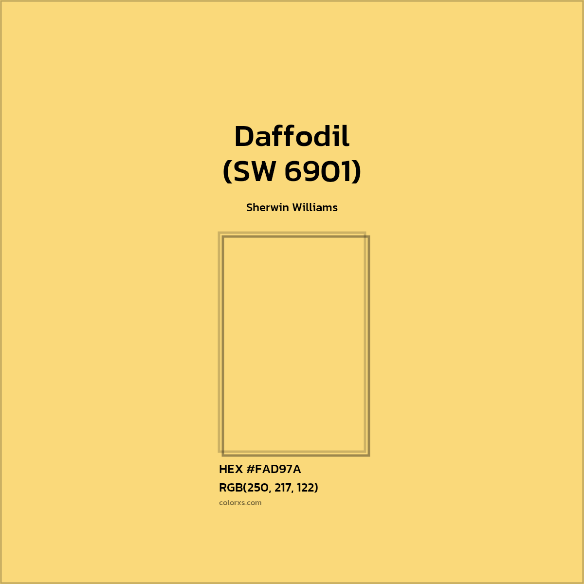#FAD97A Daffodil (SW 6901) Paint Sherwin Williams - Color codes and meaning | Matching colors and paints