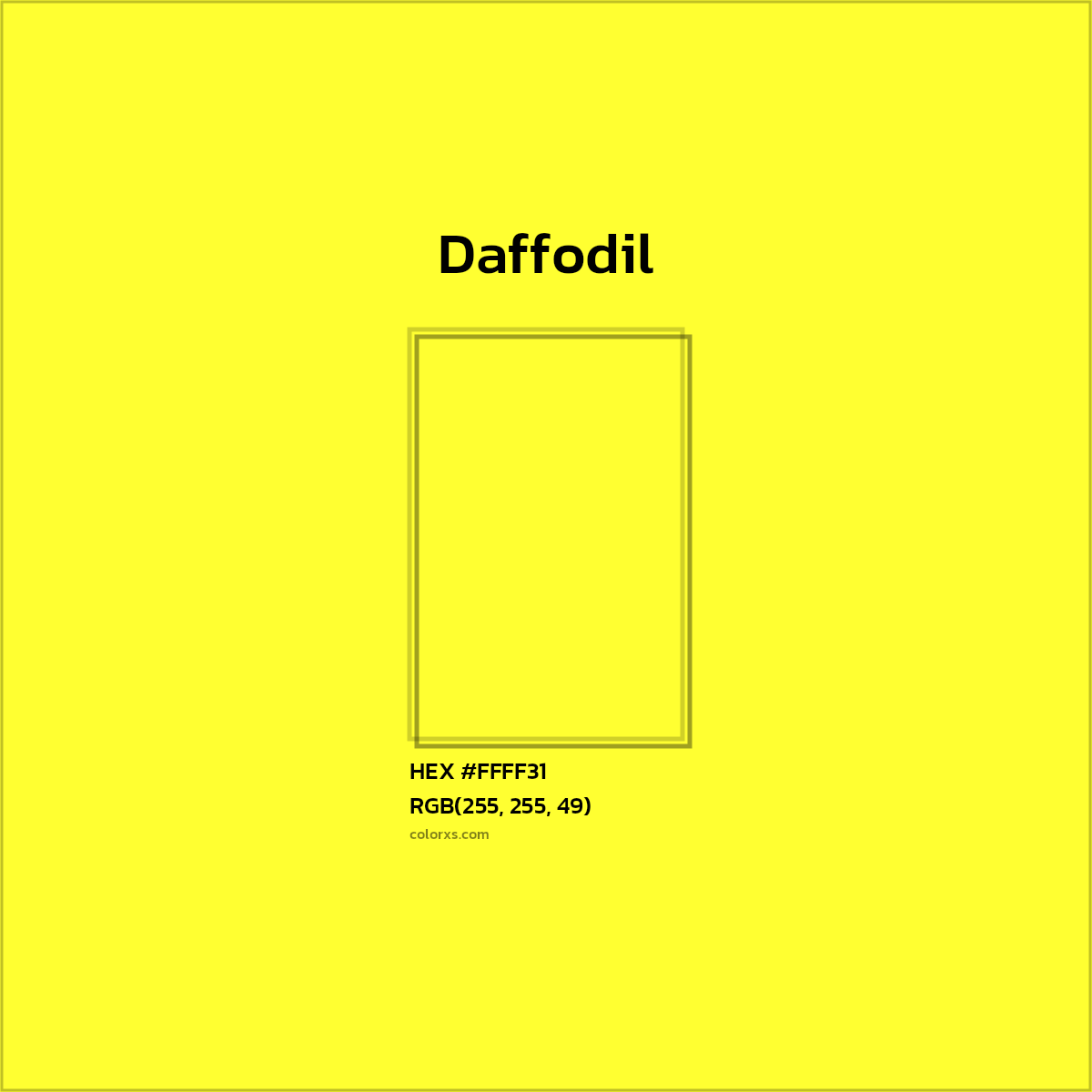 #FFFF31 Daffodil Color  - Color codes and meaning | Matching colors and paints