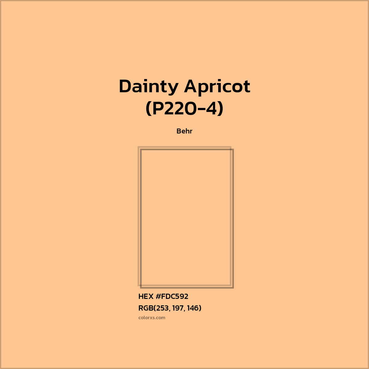 #FDC592 Dainty Apricot (P220-4) Paint Behr - Color codes and meaning | Matching colors and paints