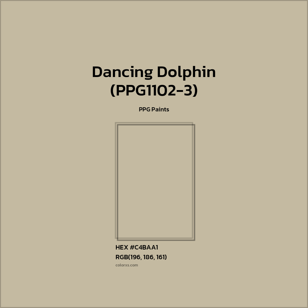 #C4BAA1 Dancing Dolphin (PPG1102-3) Paint PPG Paints - Color codes and meaning | Matching colors and paints