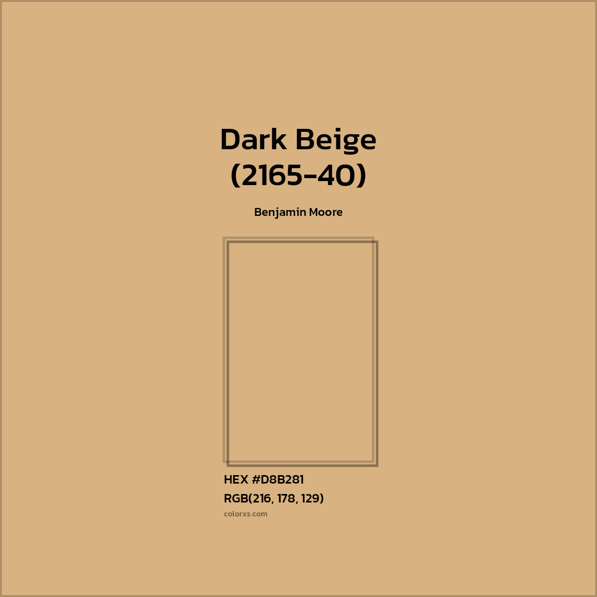 #D8B281 Dark Beige (2165-40) Paint Benjamin Moore - Color codes and meaning | Matching colors and paints