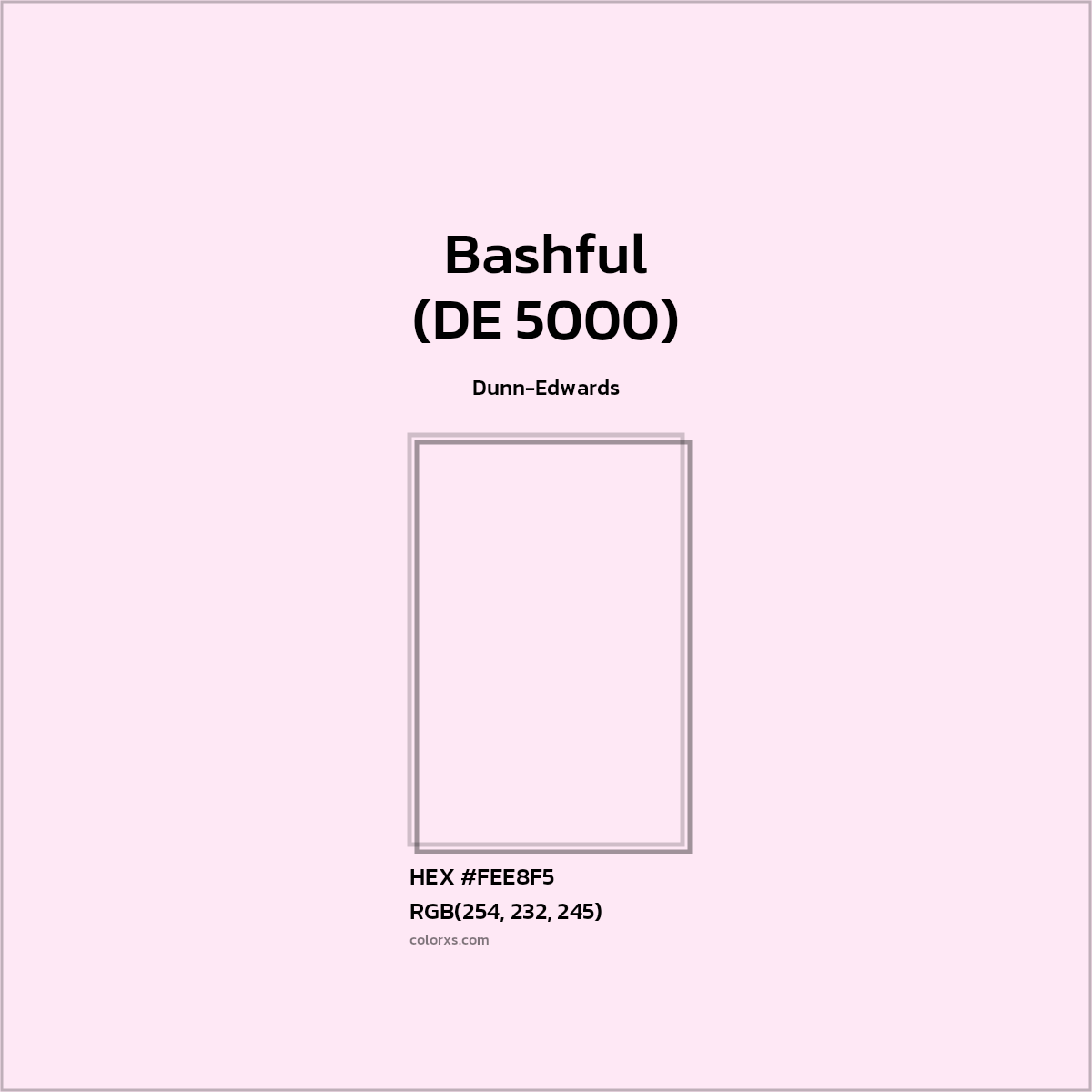 #FEE8F5 Bashful (DE 5000) Paint Dunn-Edwards - Color codes and meaning | Matching colors and paints