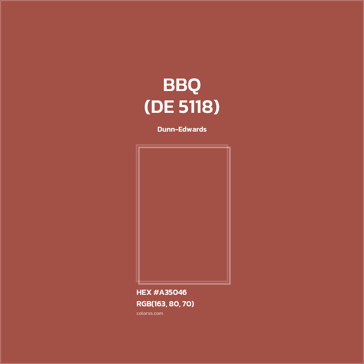 #A35046 BBQ (DE 5118) Paint Dunn-Edwards - Color codes and meaning | Matching colors and paints