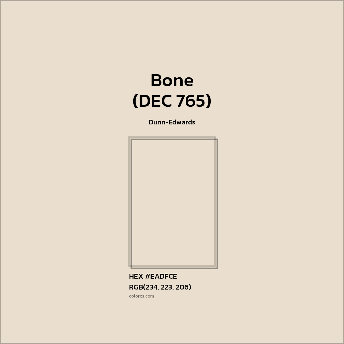 #EADFCE Bone (DEC 765) Paint Dunn-Edwards - Color codes and meaning | Matching colors and paints
