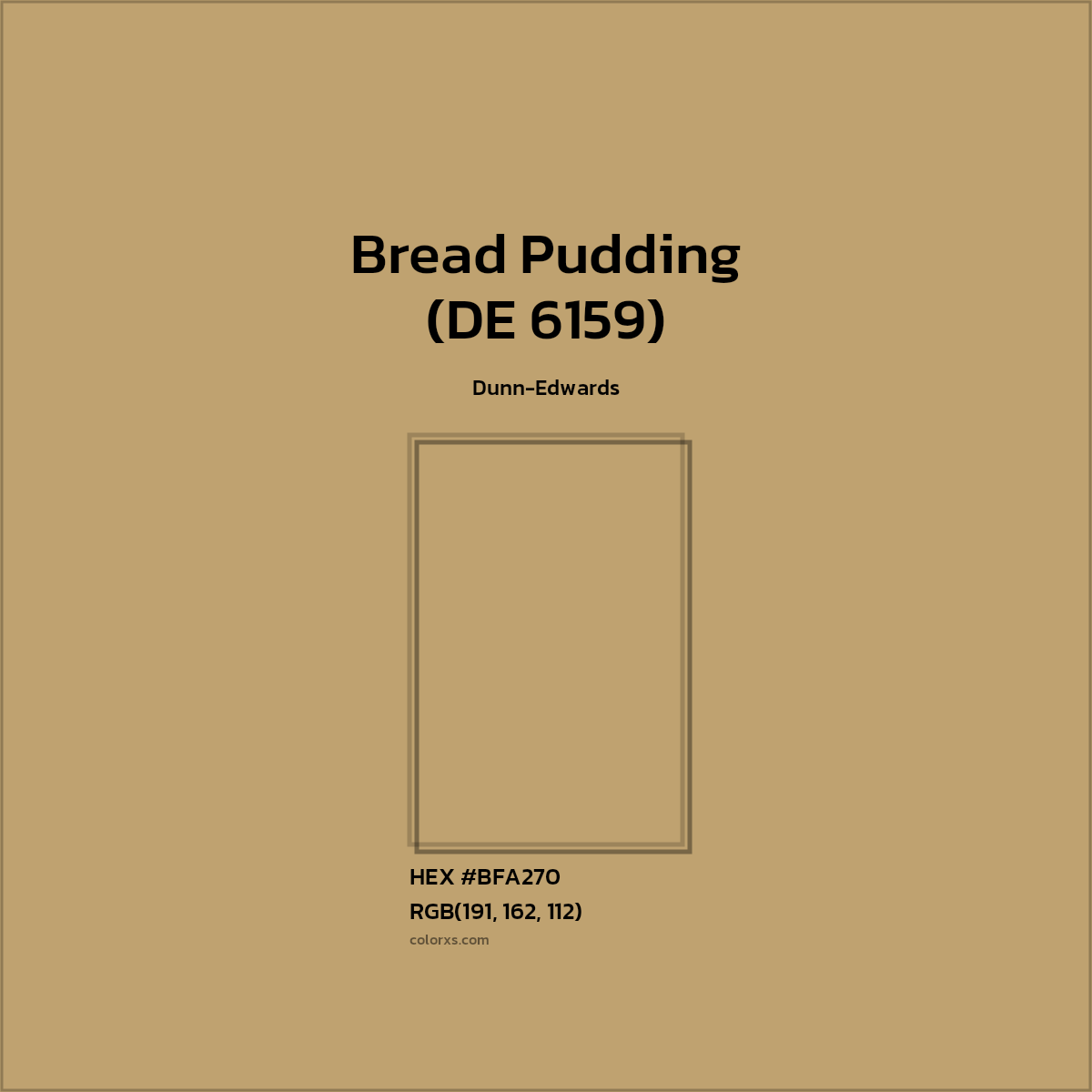 #BFA270 Bread Pudding (DE 6159) Paint Dunn-Edwards - Color codes and meaning | Matching colors and paints